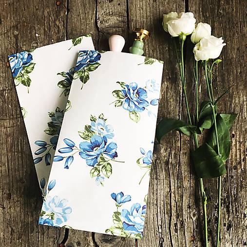 papierové darčekové vrecko Modré kvety