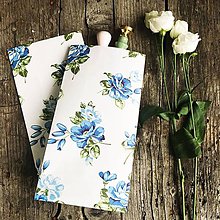 Papier - papierové darčekové vrecko Modré kvety - 12052949_
