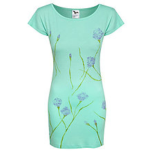 Topy, tričká, tielka - Tričko/šaty malované Kvetoucí - 12053832_
