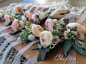 Svadobné pierka - Greenery-pinky svadobné náramky - 12054835_