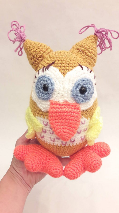 Hračky - sovička/ sova - háčkovaná hračka - 12055465_