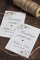 Etiketa na svadobný alkohol - krémové kvety
