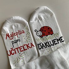 Ponožky, pančuchy, obuv - Maľované ponožky pre naj PANI UČITEĽKU (lienok) - 12056300_