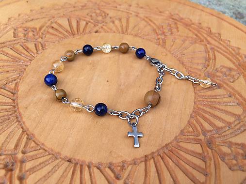 Náramky - ruženec z Lapis Lazuli,Citrínu a Jaspisu - 12057334_