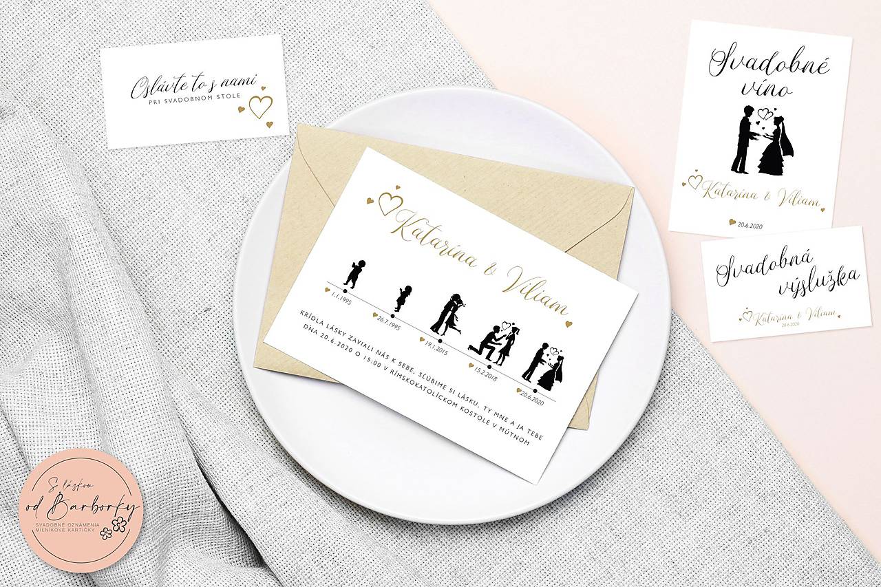Svadobné oznámenie "Časová os 01"