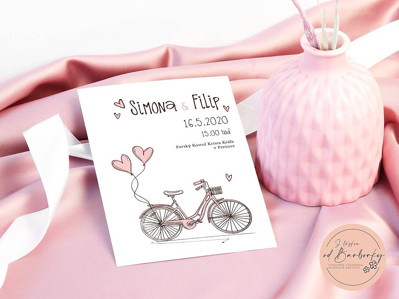 Svadobné oznámenie #11 (Menovka na stôl (do stojana))