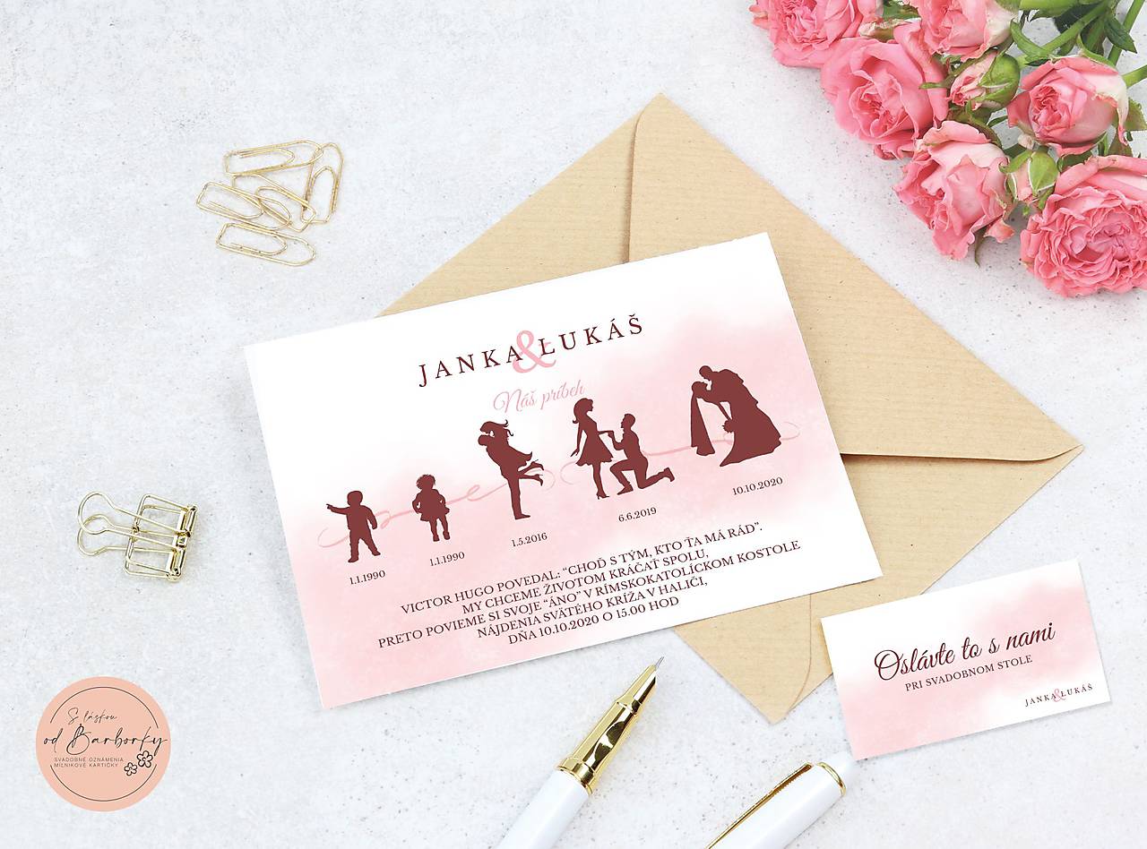 Svadobné oznámenie Časová os #14