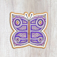 Dekorácie - Potlač na perník - motýľ (ornamentový) - 12063033_