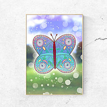 Grafika - Motýľ na lúke - grafika - 12063492_