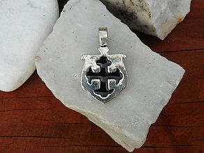 Pánske šperky - cross stredovek amulet (cross black) - 12064820_