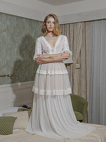 Šaty - Svadobné šaty v boho gypsy štýle s poschodovou tylovou sukňou - 12063989_