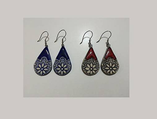 Náušnice - Keramické náušnice - slza - 12064640_