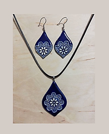 Sady šperkov - Modrý keramický set - 12064838_