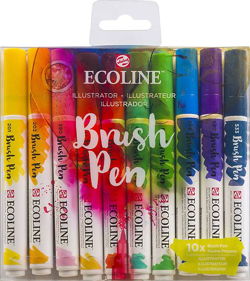 Akvarelové perá Ecoline Brush Pen / 10 dielna sada RTL11509002