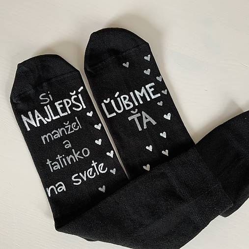 Maľované ponožky pre najlepšieho manžela a tatinka (čierne)