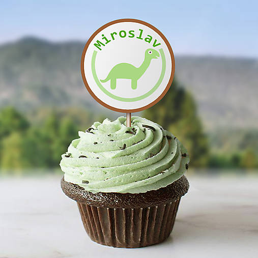 Dekorácie - Dinosaurus - zápich do cupcake (brachiosaurus) - 12072990_