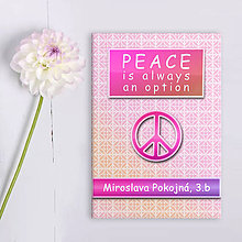 Papiernictvo - Peace is always an option (slovníček) (abstraktný károvaný) - 12074265_