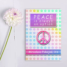 Papiernictvo - Peace is always an option (slovníček) (kvetinový) - 12074268_