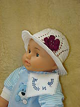 Detské čiapky - Ručne háčkovaný klobúčik  so stuhou - 12077724_