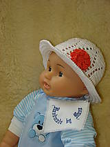 Detské čiapky - Ručne háčkovaný klobúčik  so stuhou - 12077725_