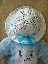 Detské čiapky - Ručne háčkovaný klobúčik  so stuhou - 12077726_