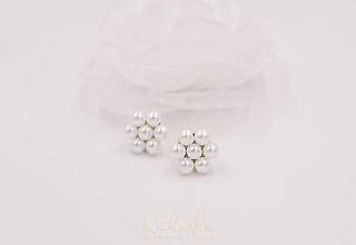 Náušnice - Svadobné perlové napichovačky - Inspired by Kate Middleton (Biela) - 12076210_