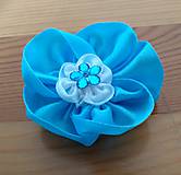 Ozdoby do vlasov - Modrý kvet (modrý kvet s korálkou) - 12080916_