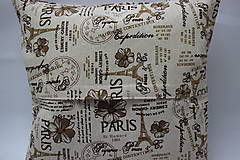 Úžitkový textil - Povlak na polštářek- Hnědá Paříž - 12083712_
