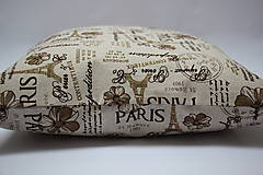 Úžitkový textil - Povlak na polštářek- Hnědá Paříž - 12083715_