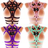 Spodná bielizeň - women body harness, postroj bielizeň otvorená podprsenka pastel gothic postroj body harness lingerie q3 - 12087972_