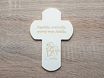 Dekorácie - Drevený krížik s modlitbou 130x90mm - 12087824_