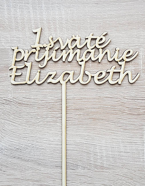 Drevený zapich na 1.sväté prijímanie s menom 15cm