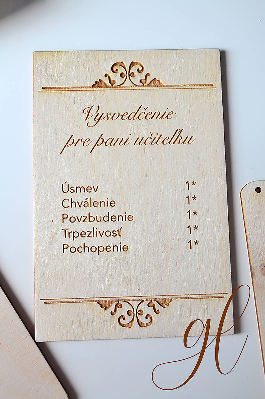 Vysvedčenie pre pani učiteľku (elegant A4)