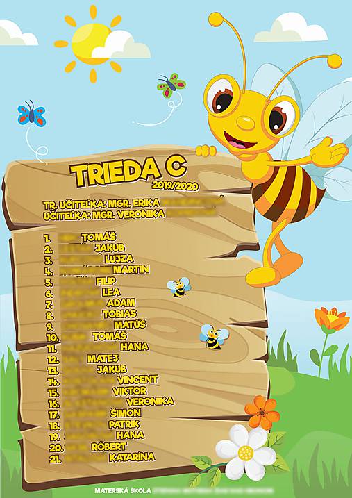 Zoznam mien na triedu "Včielky"