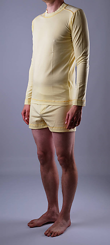 Pánske oblečenie - Pyžamo biobavlna: trenky a nátelník dlhý rukáv - 12090584_