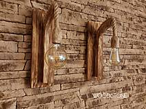 Svietidlá - Rustikálna lampa s lanom-Staré drevo - 12090924_