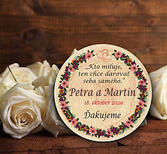 Darčeky pre svadobčanov - Svadobná magnetka 80mm - veľká - 12092932_