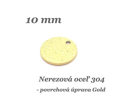 Komponenty - Koliesko s textúrou /zlatá farba/ /M8109/ - nerezová oceľ 304 - 12092212_