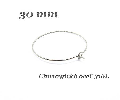 Kruhové náušnice 30mm /M2222/ - chirurg.oceľ 316L