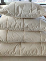 Úžitkový textil - VLNIENKA vankúš NATURAL 100% ovčie RÚNO MERINO a 100% bavlna sýpkovina - 12092070_