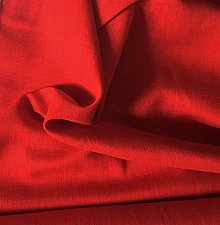 Textil - jednofarebný 80 % ľan + 20 % viskóza (rôzne farby) (červená) - 12093924_