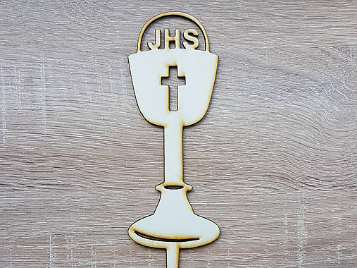 Drevený zapich 1.sväté prijímanie kalich 6,5cm