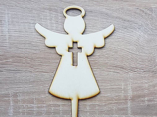 Drevený zapich anjelik šírka 12cm