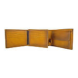 Peňaženky - Ručne tieňovaná kožená peňaženka, žltá farba - 12093480_