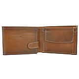 Peňaženky - Ručne tieňovaná kožená peňaženka, hnedá farba - 12093512_