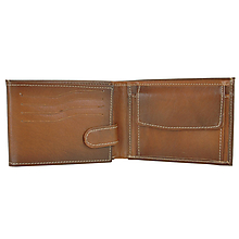 Peňaženky - Ručne tieňovaná kožená peňaženka, hnedá farba - 12093512_