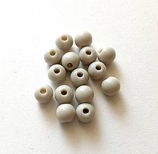 Korálky - Plastové korálky color 6 mm - 50 ks (2 - sivá) - 12095616_