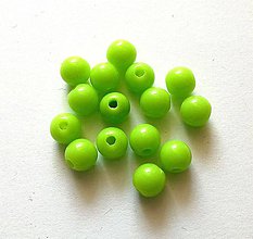 Korálky - Plastové korálky color 6 mm - 50 ks (7 - zelená) - 12095623_