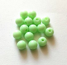 Korálky - Plastové korálky color 6 mm - 50 ks (8 - zelená svetlá) - 12095624_