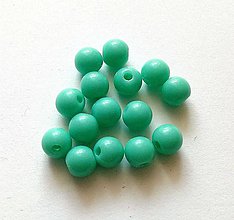 Korálky - Plastové korálky color 6 mm - 50 ks (9 - smaragd svetlý) - 12095625_